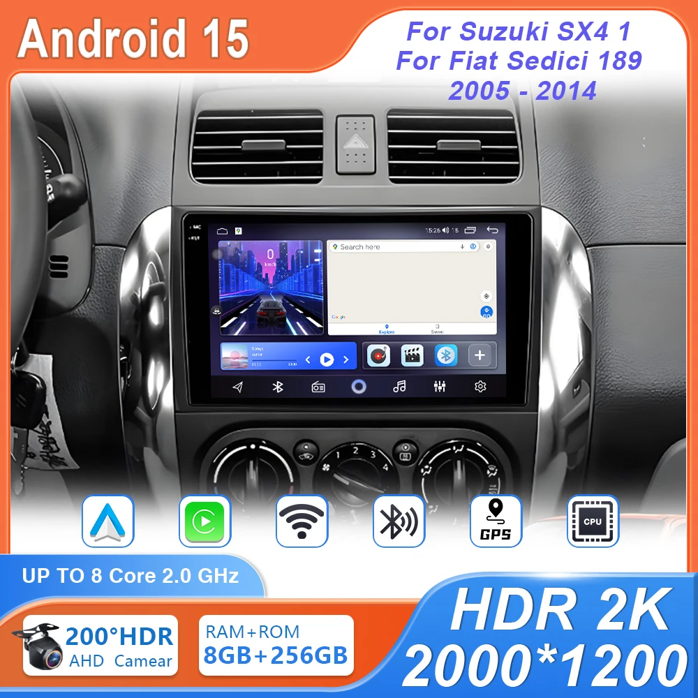 

CarPlay Car Radio Multimedia Player Android For Suzuki SX4 1 For Fiat Sedici 189 2005 - 2014 8 Core Navigation GPS Auto radio