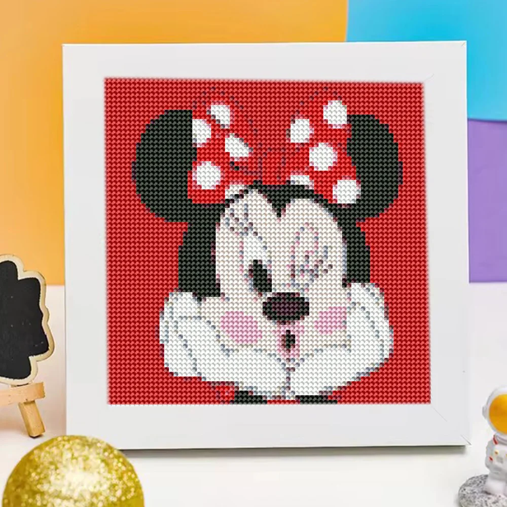 Disney New Arrivals Diamond Painting Minnie Mouse With Frame Full Round Diamond Mosaic Cartoon Complete Kit Home Decoration