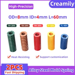 Creamily 2Pcs/Lot Mould Spring Spiral Stamping Compression Die Springs Outer Diameter=8mm Inner Diameter=4mm Length=60mm