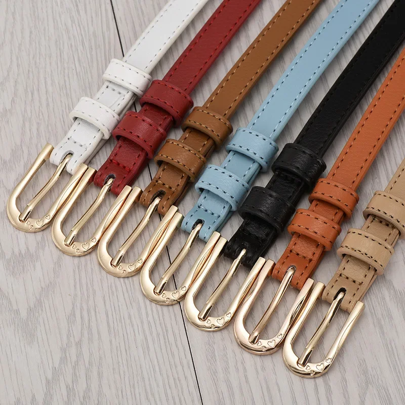 Fashion Women Slim Skinny Betls Pin Buckle High Quality Leather Belts for Lady Dress Jeans Strap LB2141