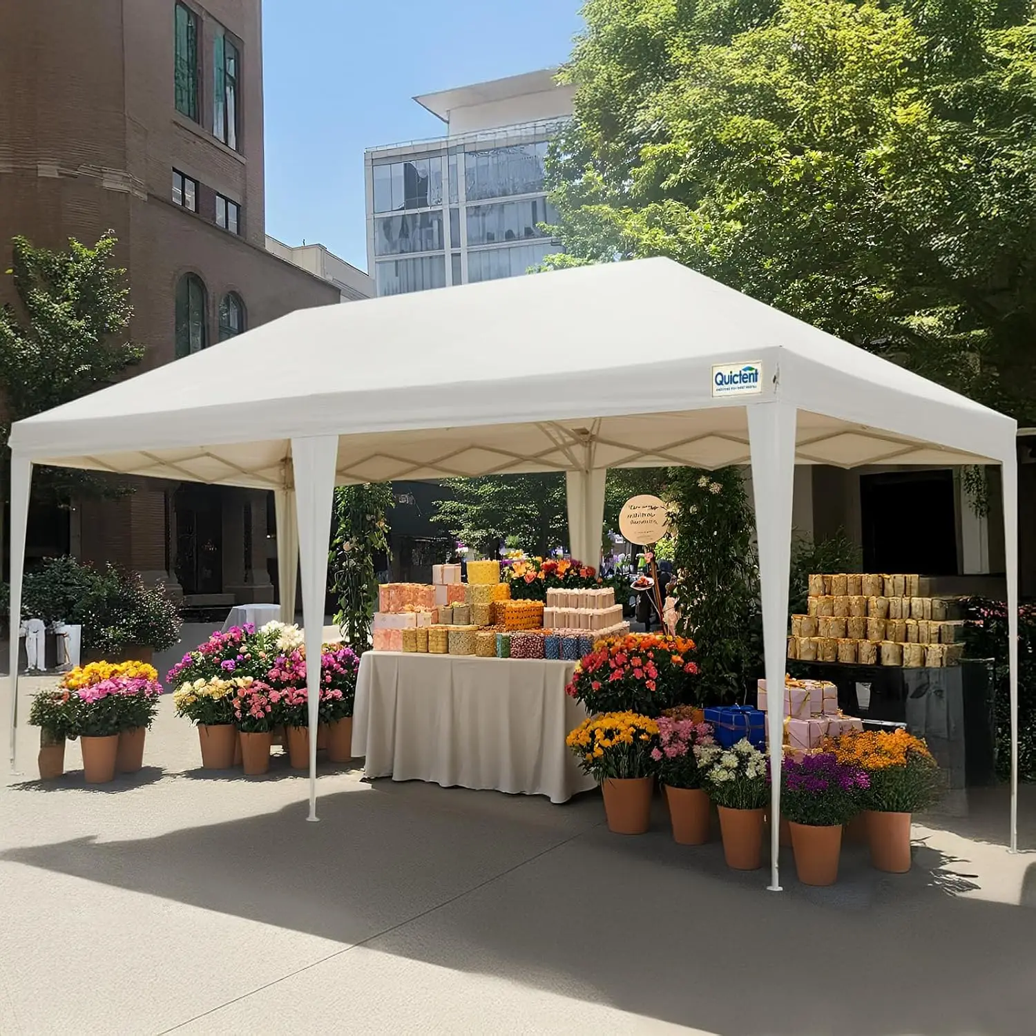 

10x20 Pop up Canopy Tent, Easy Setup and Wheeled Bag for Commercial, Outdoor, Camping, Parties, Markets and Instant Shelter