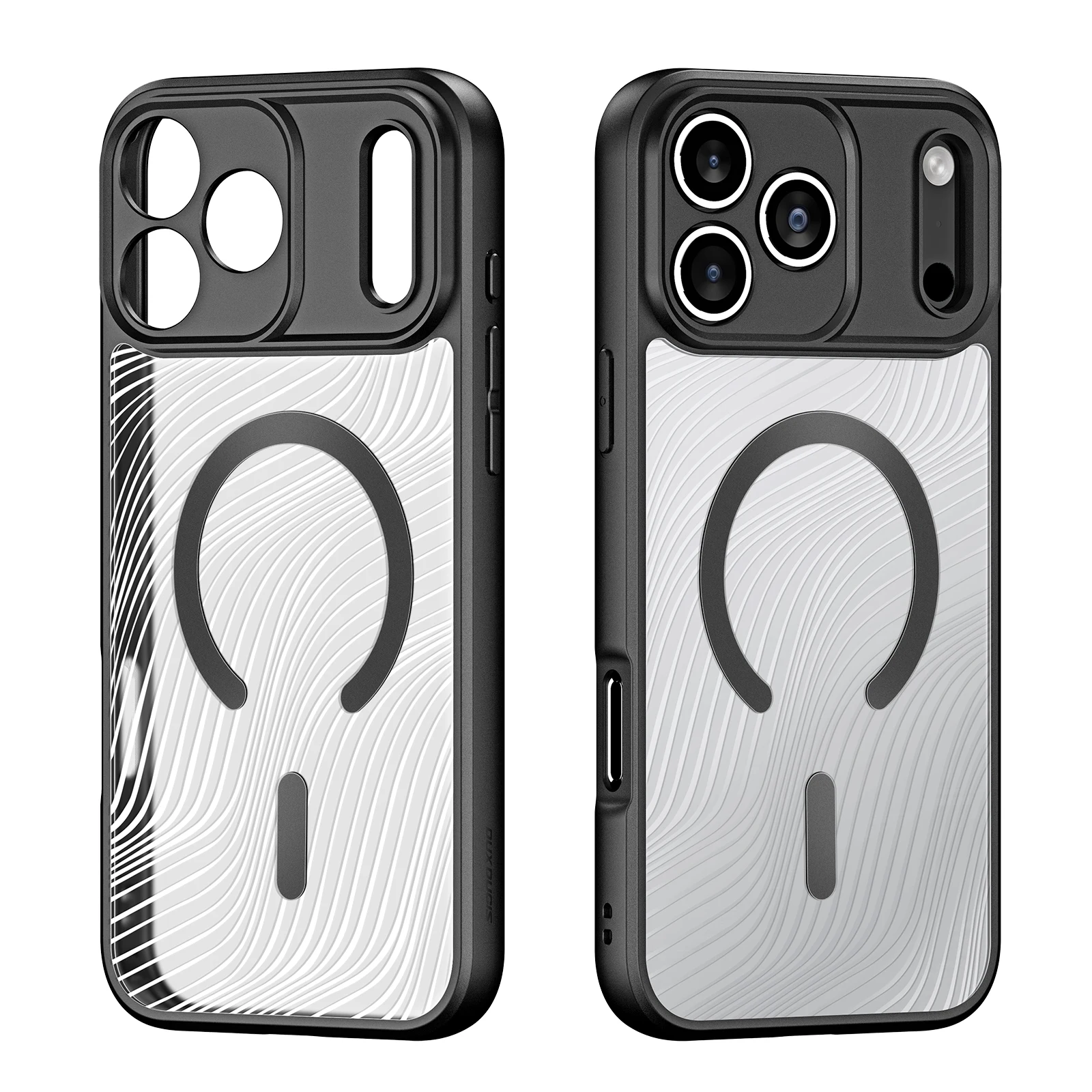 حافظة هاتف DUX DUCIS مقاومة للصدمات لهاتف iPhone 17 Pro Max وiPhone 17 Pro مع غطاء خلفي مغناطيسي بخطوط متدفقة شفافة