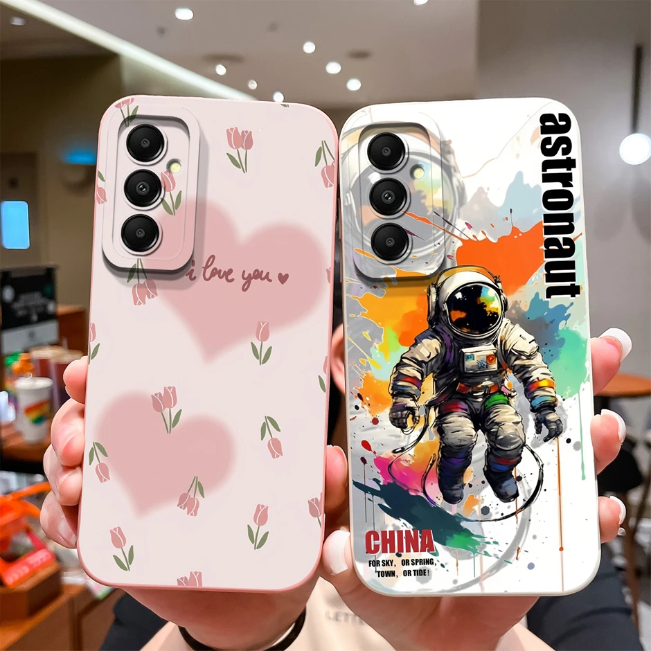 Casing For Samsung Galaxy A05 A05S Cute Panda Heart Pattern Liquid Silicone Soft TPU Phone Case For SamsungA05 GalaxyA05S Funda