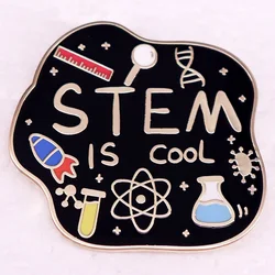 Stem Is Cool Enamel Pin Science Technology Engineering Mathematics Brooch Jewelry Gift