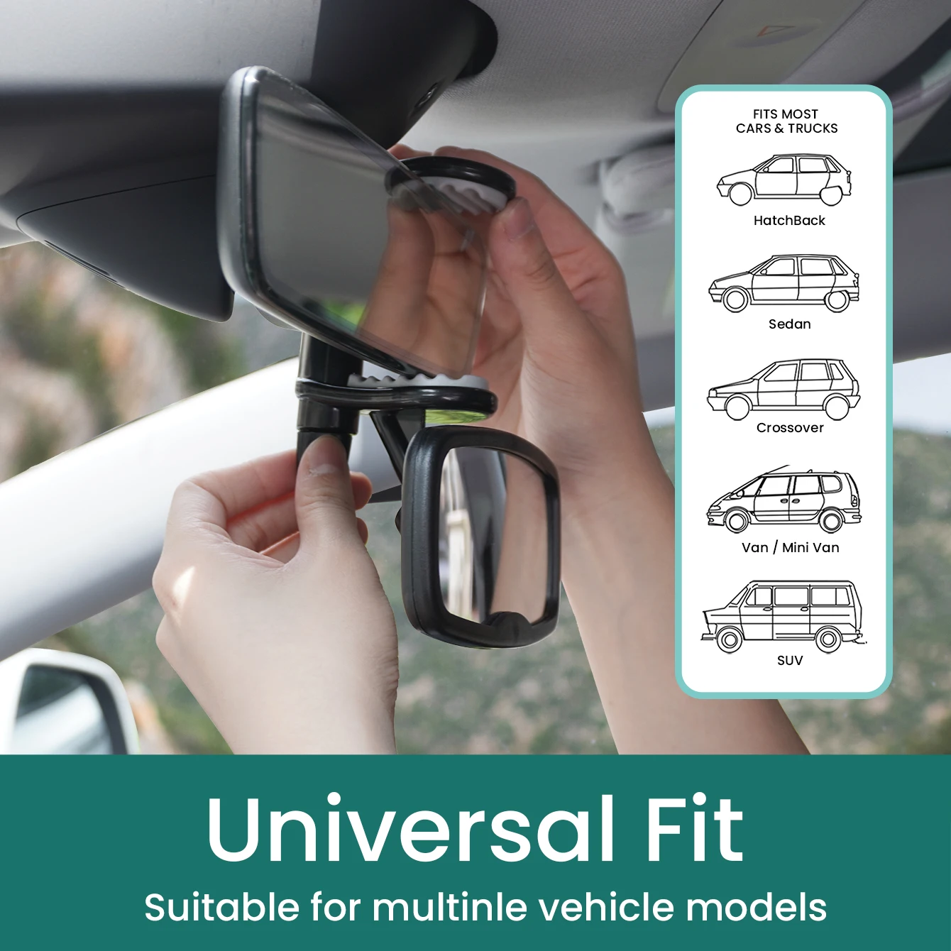 1/ 2PC Shatterproof & Shakeproof Forward Facing Baby Car Mirror - Clip On Car Mirror for Baby, Newborn Essentials