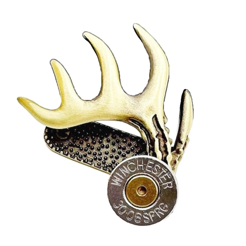 Unique Brass Hat Clip Stylish Deer Horn Shaped Brim Clips Lightweight Cap Clip for Hunter Unique Hunting Enthusiast Gift Y08E