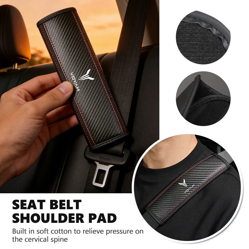 Protège-épaules en fibre de carbone pour ceinture de voiture, accessoires pour Voyah Free Dreamer Courage Passion 2021 2022 2023 2024