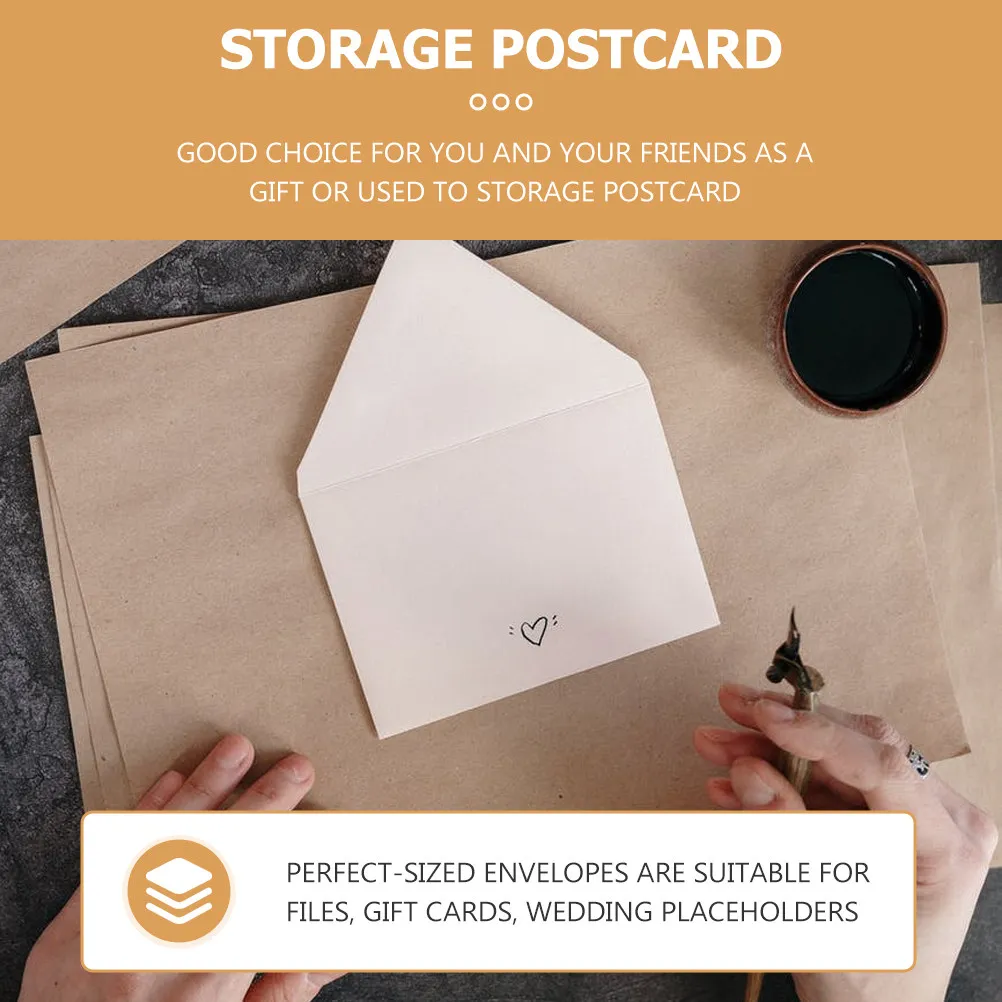 

40Pcs Kraft Paper Envelopes Brown Retro Empty Letter Storage Envelopes for Greeting Cards Wedding Baby Shower Birthday Banquet