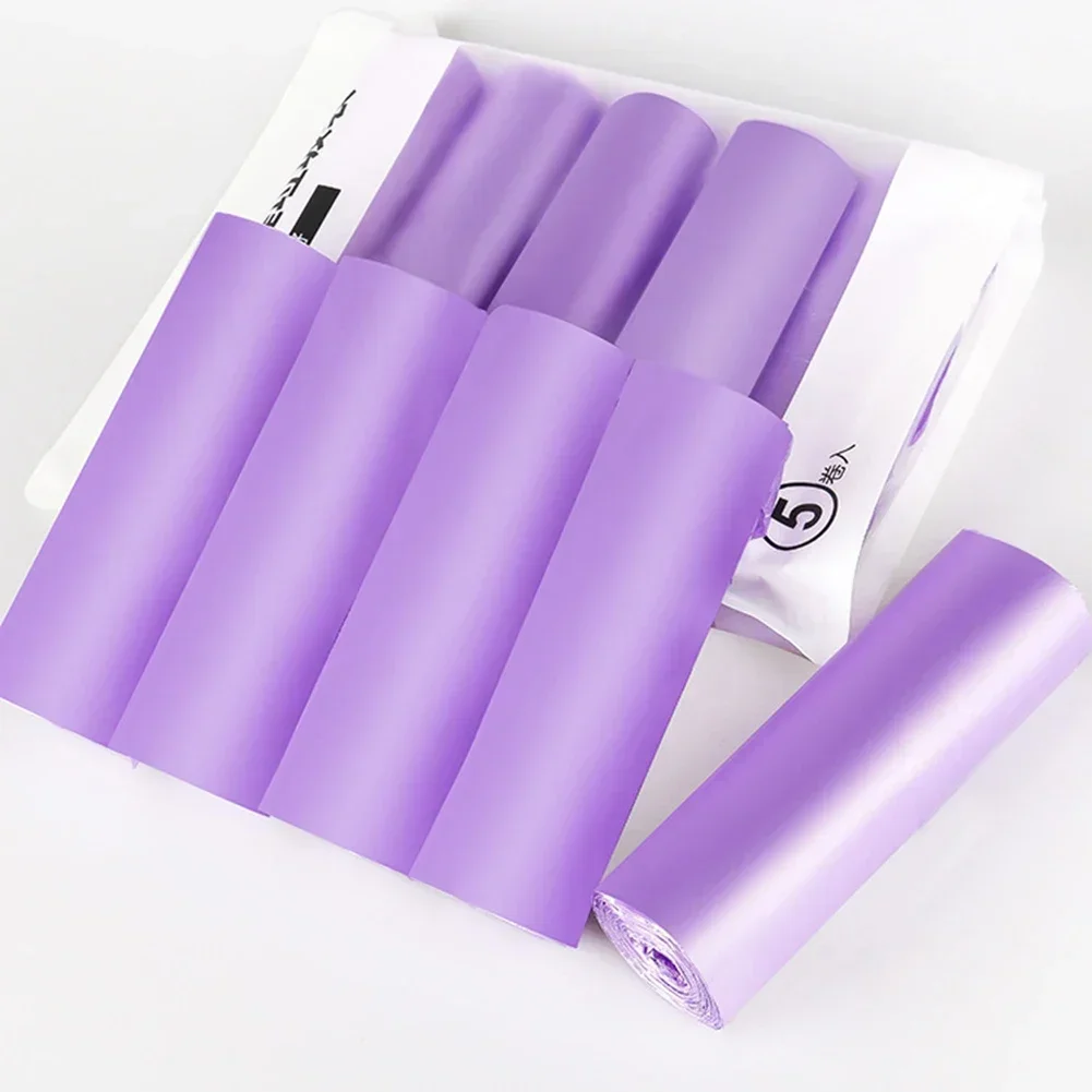 

Biodegradable Garbage Bag 45*45cm 5 Rolls Black/Blue/Yellow/Pink/Purple For Camping 10kg Maximum Load Brand New