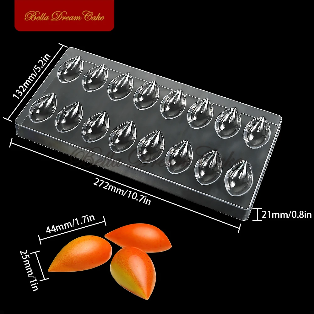 16 Holes Water Drop Lotus Shape Bonbon Chocolate Mold DIY Valentine's Day Dessert Mousse Mould PET Cake Decorating Tool Bakeware