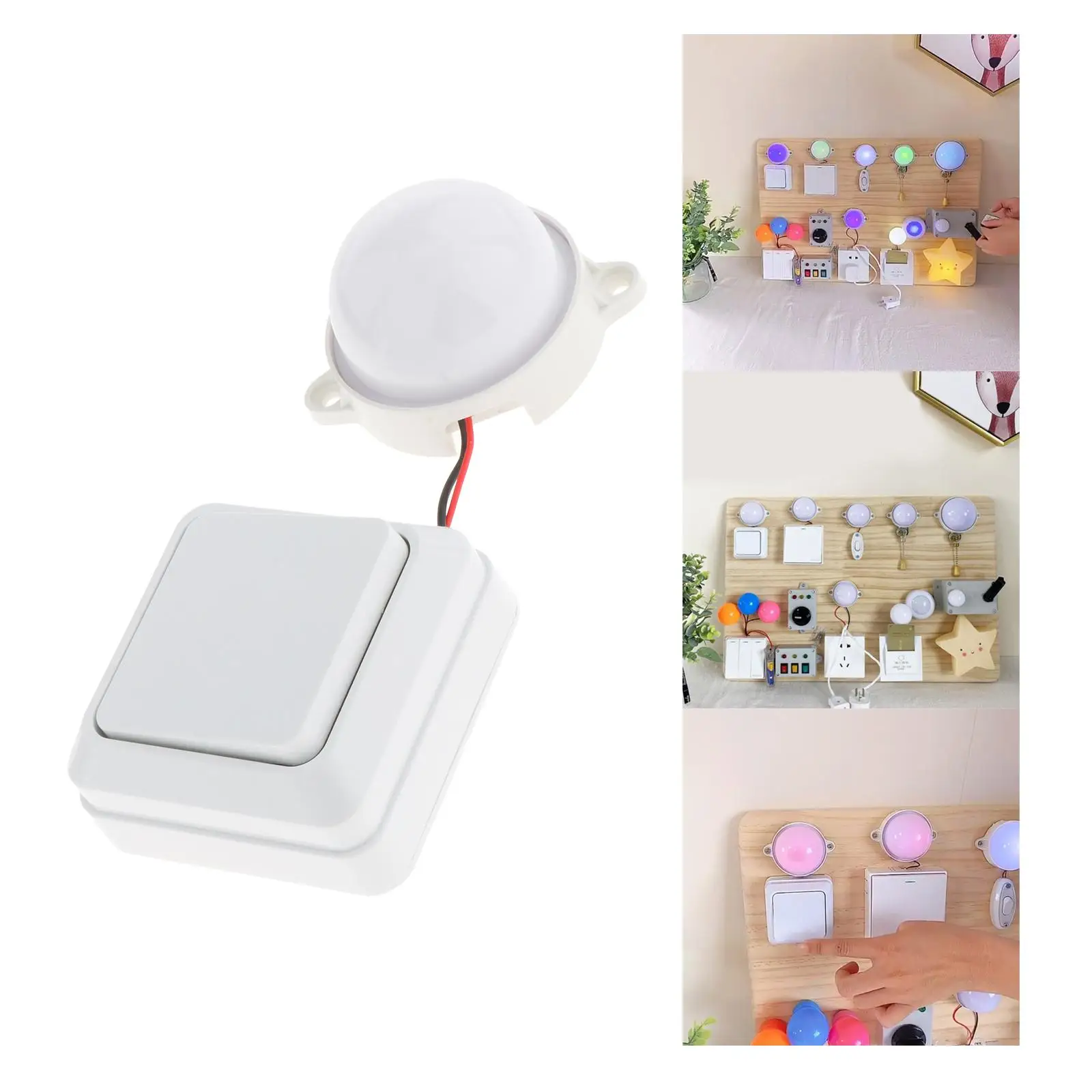 Montessori Educacional Sensorial Toy, Luz LED, Busy Board, DIY, Idade 3 +