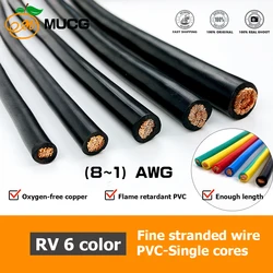 Electric wire 220V Strand Copper Cable red Electrical wires Wiring PVC Power Start cables 8 6 4 2 1 awg 8awg 6awg 4awg 2awg 1awg