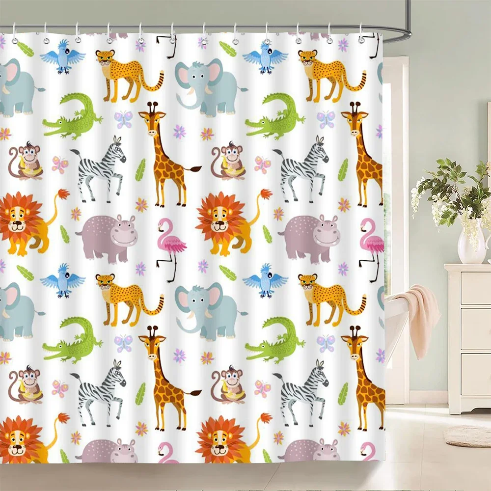 

Cartoons Animal Dinosaur Cat Dog Alpaca Shower Curtains 3d Bath Curtains Decorative With Hook Polyester Fabric 180*240cm Screen
