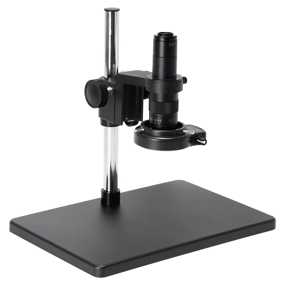 Microscope Stand with 180X Lens Full Metal Large Adjustable Range Microscope Tripod for Microscope Phone Repair PCB Soldering