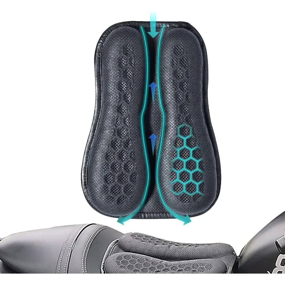 

Ergonomic Gel Infused Motorcycle Seat Cushion with 3D Mesh for Enhanced Comfort and Breathability for Extended Rides