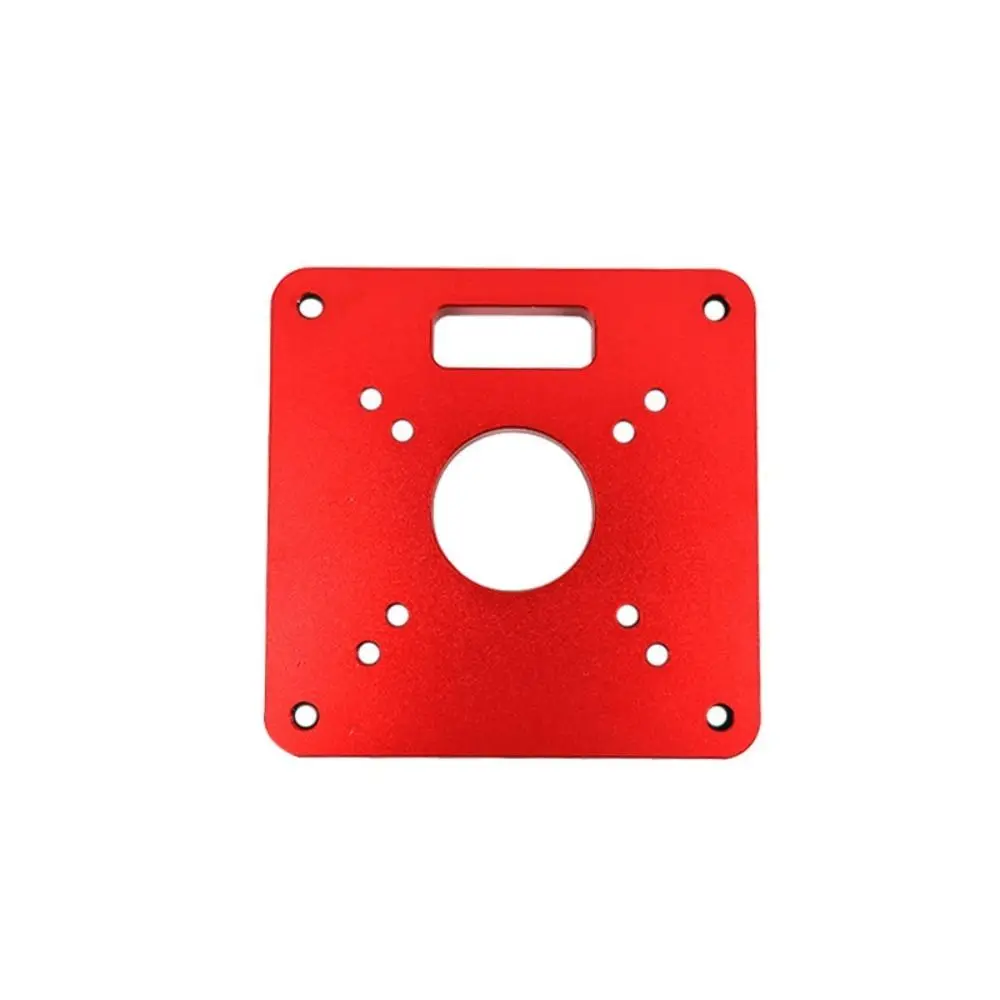 Universal Square Router Table Insert Plate Aluminium Flip Plate Router Lift Easy Install Red Trimming Machine Guide Bushings