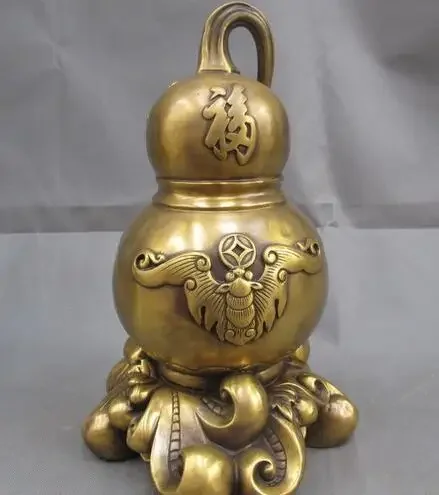 Chinese Pure Copper FengShui Best world blessing Gourd cucurbit Statue