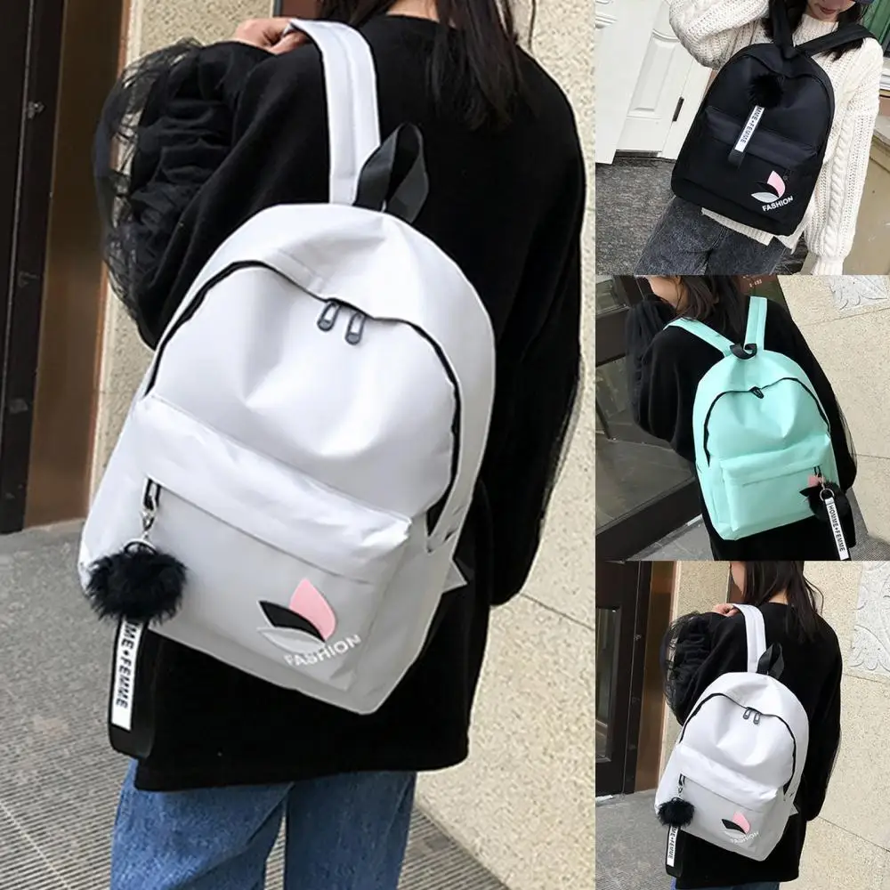 Mochila de lona estilo coreano casual para mulheres, mochila escolar para viagens, bolsa de armazenamento