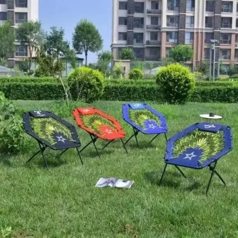 Portable Folding Circular Camping Chair Lightweight Outdoor Leisure Seat for Camping Hiking Picnic Backpacking