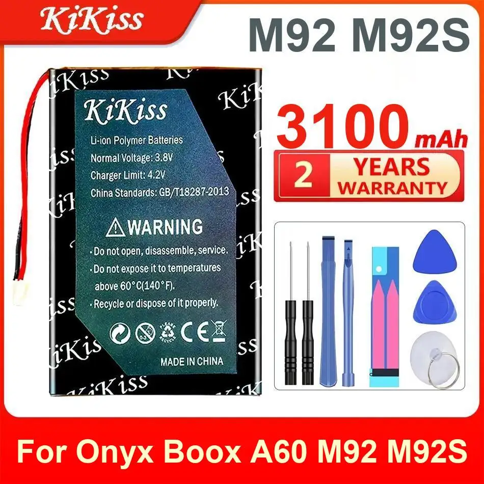 

3100Mah Kikiss Battery M92 M92S For Onyx Boox A60