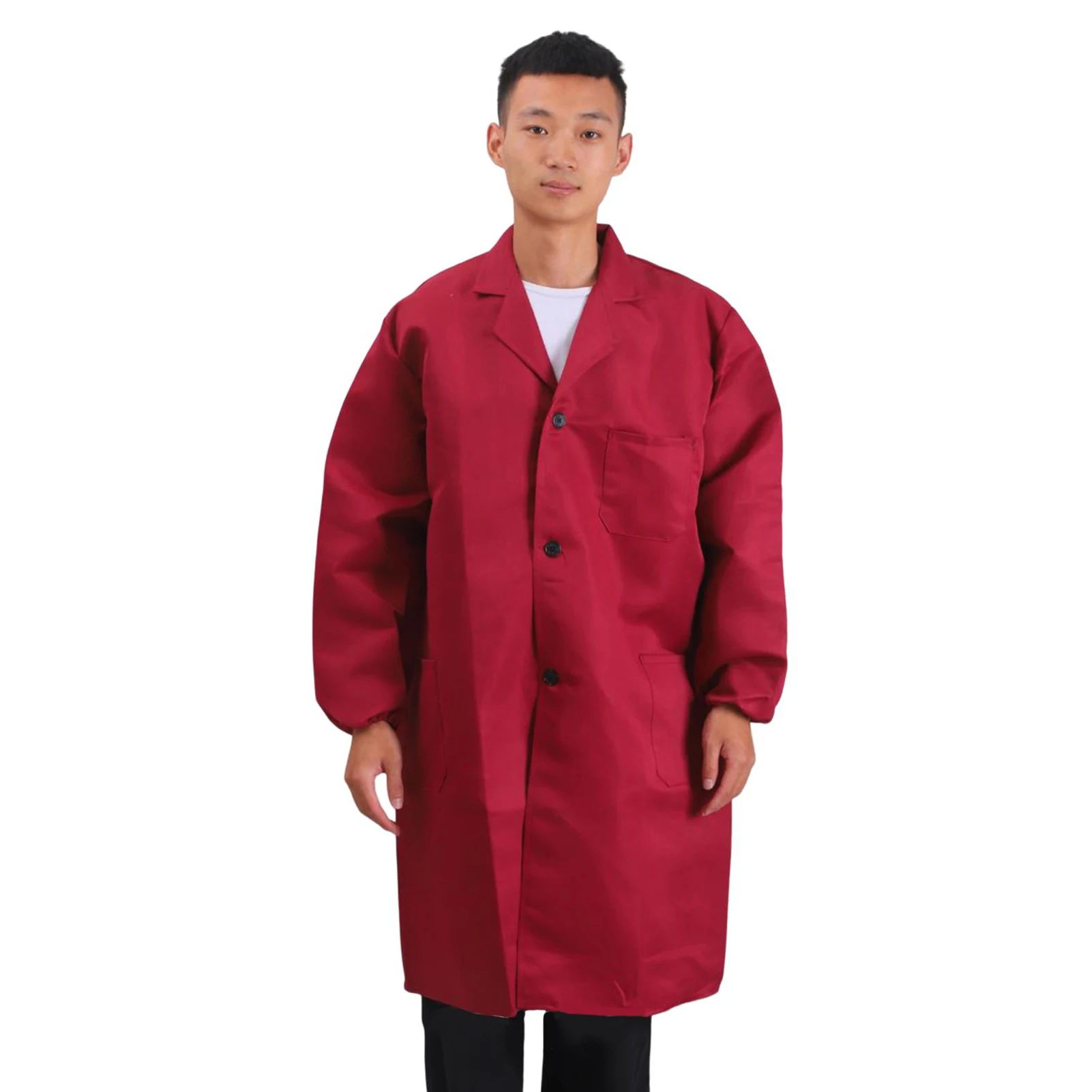 

Work Clothes Durable Dirt-resistant Work Clothes with Pockets for Warehouse Workers Long Sleeve Loose Fit Robe Style Ergonomic