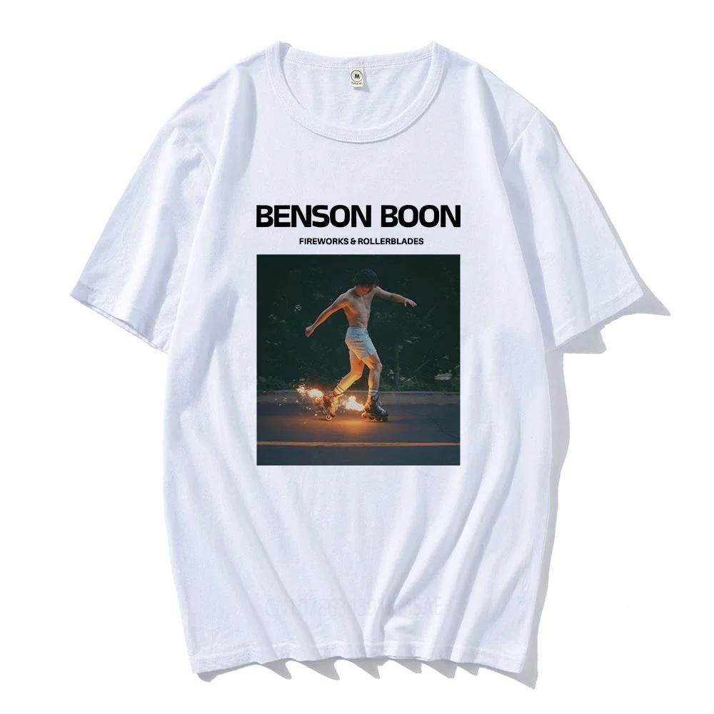 Fireworks and Rollerblades Benson Boone T-shirts Men Women Unisex Tees Tops Cotton Short Sleeve Summer Tee-shirt Graphic Print