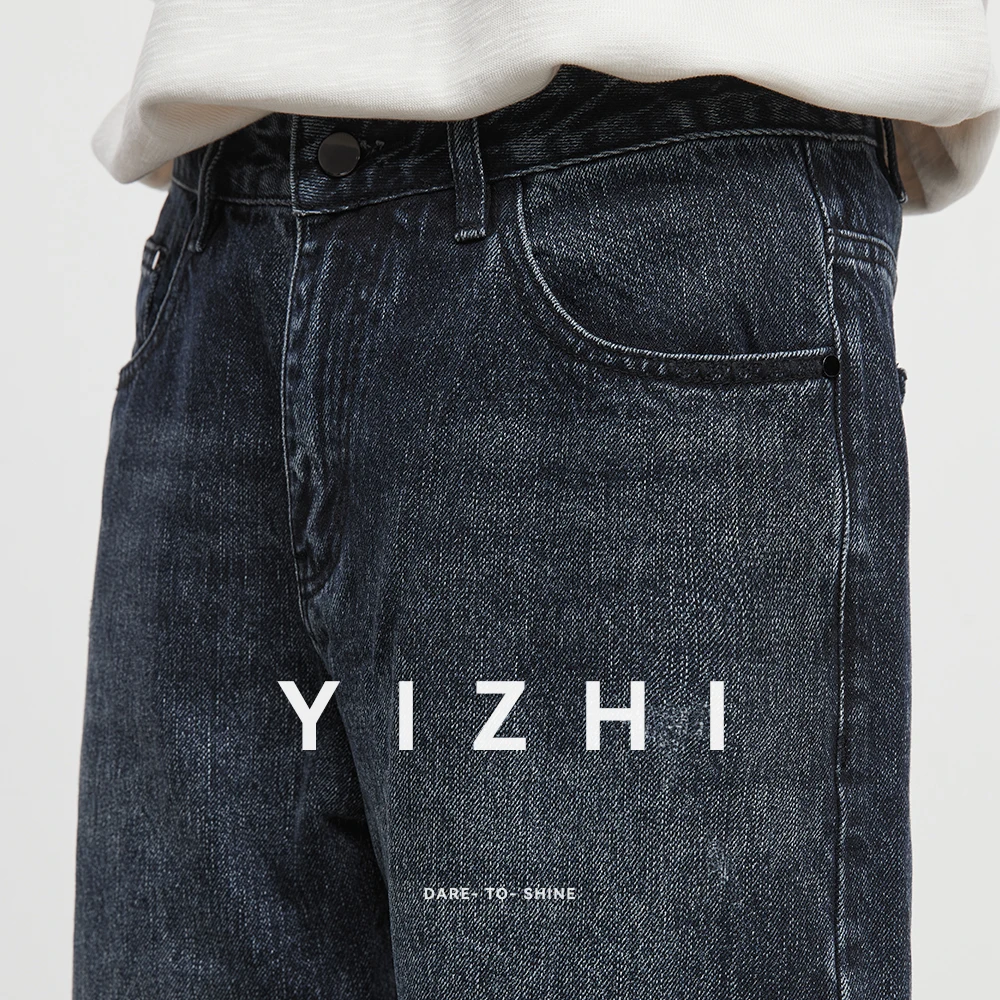 Mode Herren American Retro Distressed Loose Straight Jeans 2025, Herbst und Winter, neue lässige, lässige Herren-Jeanshose mit weitem Bein