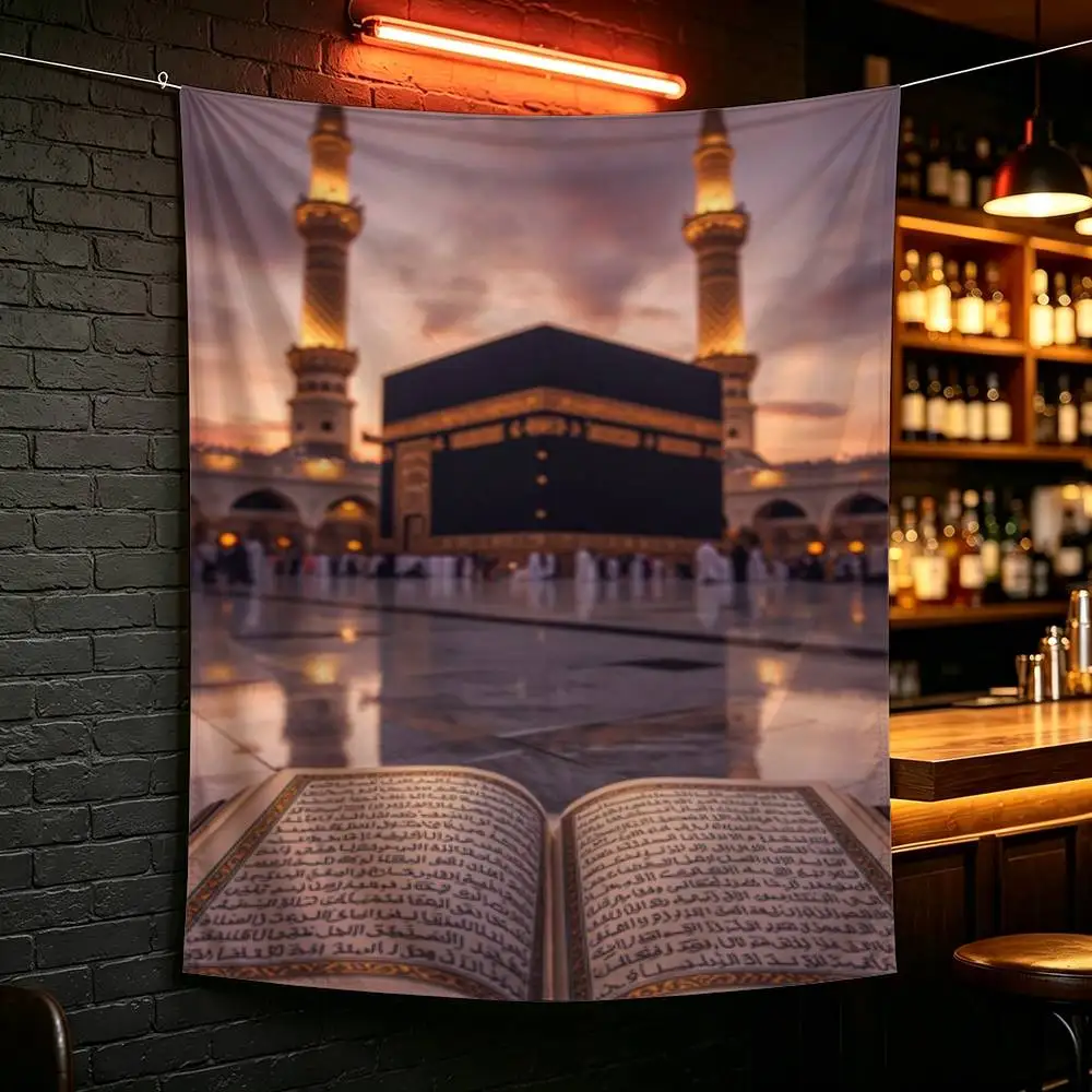 Moslem a-and k-kaaba flag For Camping Party Picnic Studio Booth Background Wall Interior Decoration Banner