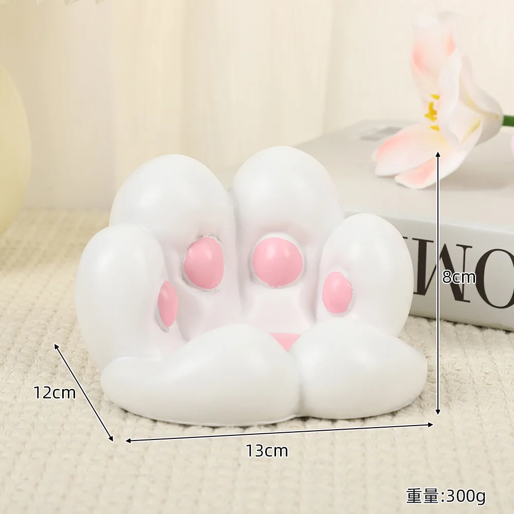 

Creative Kawaii cat paw resin 3D sculpture phone holder decoration for home rooms, tabletops, girls' gifts