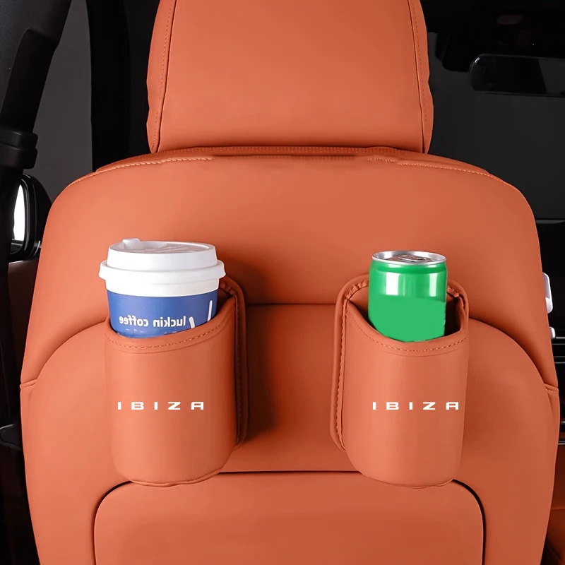 Used for Seat Ibiza 6L, 6J, 6K2, 6K, 6Fpu leather car cup holder, car cup clamp, multifunctional storage box