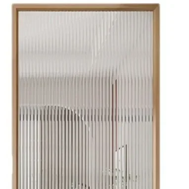 Modern simple living room entrance screen entrance partition, homestay wall solid wood frame  guardrail