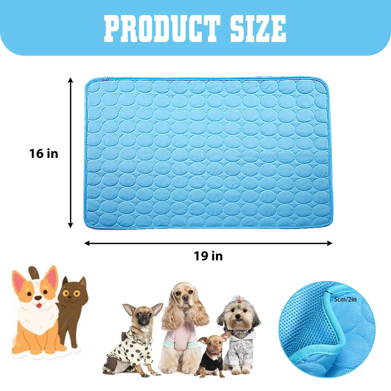 Dog Cooling Mat Large Cooling Pad Summer Pet Bed for Dogs Cats Kennel Pad Breathable Pet Self Cooling Blanket Dog Crate Sleep