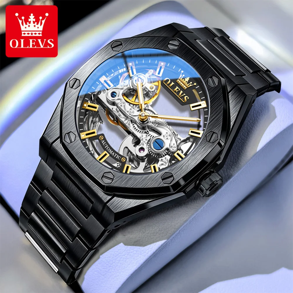 OLEVS 6742 Automatic Mechanical Men's Watch Solid Stainless steel Waterproof Luminous Men's Luxury Watch