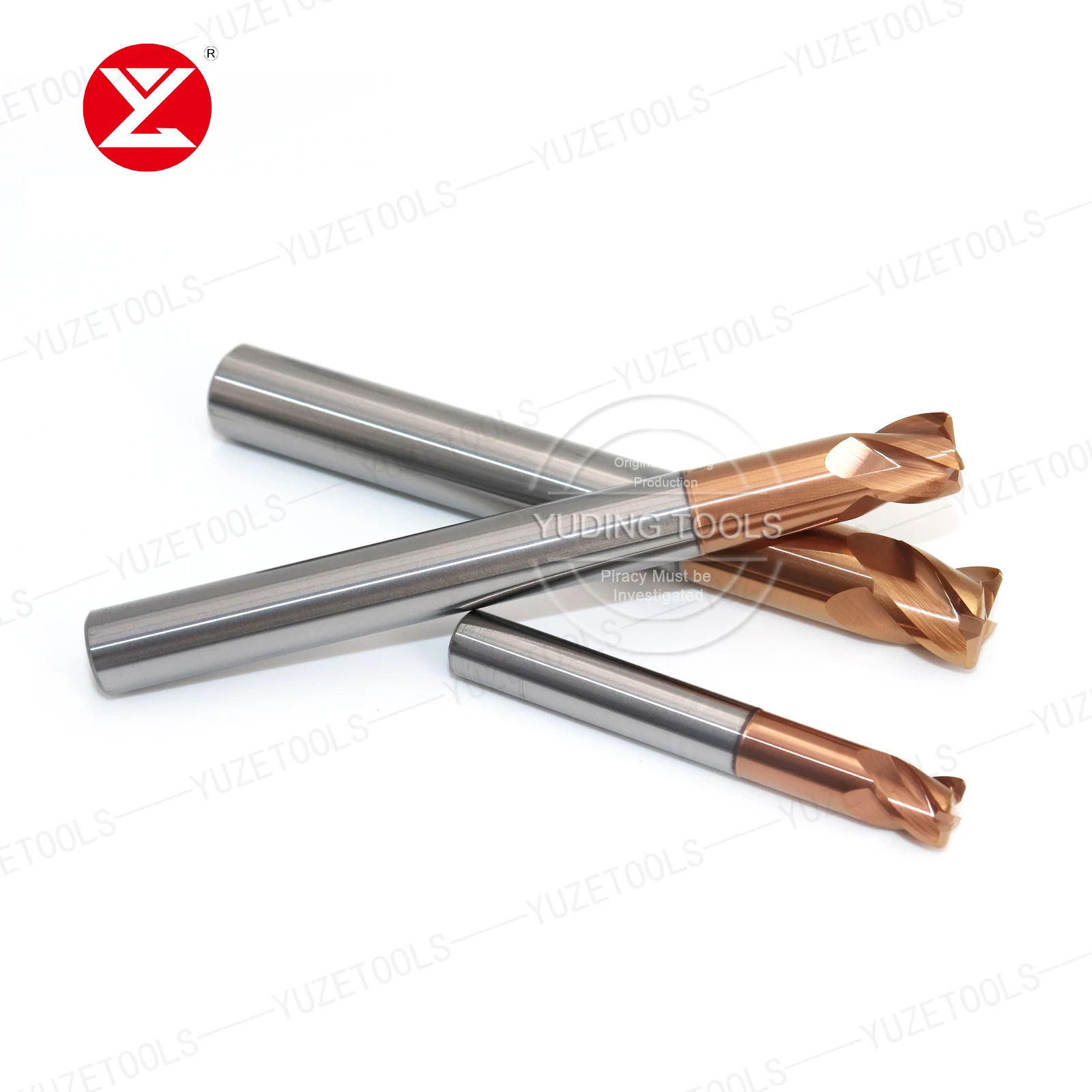 4 Flute HRC68 Carbide Bull Nose Corner Radius End mill R0.2 R0.5 R1 R2 CNC R Bullnose Cutter for Steel high hardness materials