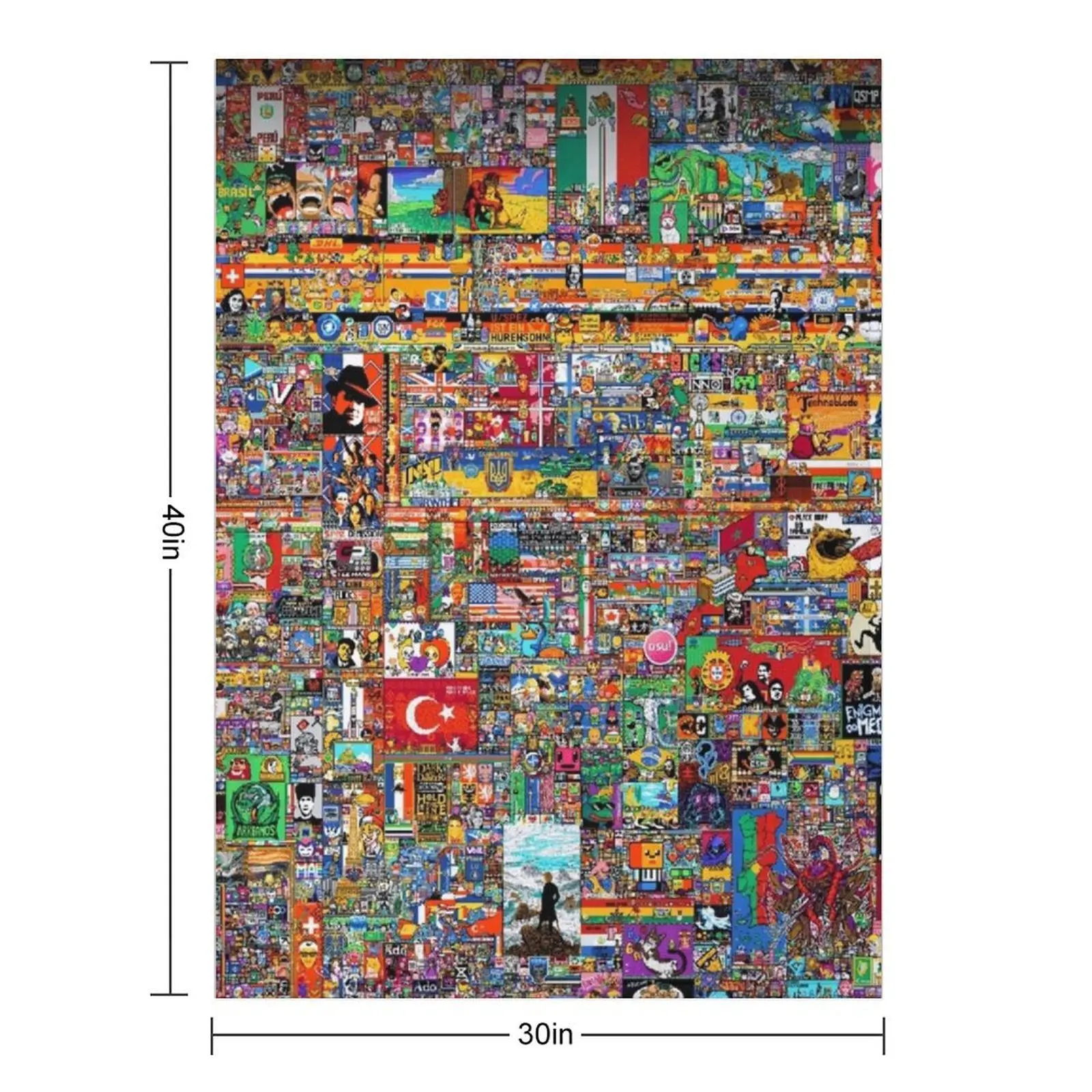 Reddit Place 2023 Merch، Reddit r/place 2023، r/place 20223، Merch، ملصق رمي بطانية أريكة Beautifuls بياضات سرير بطانيات