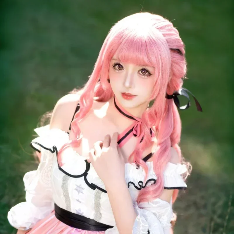 Nikki Cosplay Infinity Nikkii Sweet Pink Lolita Dress Christmas New Year Costume Wig Women Role Play Outfit Princess Girls Party