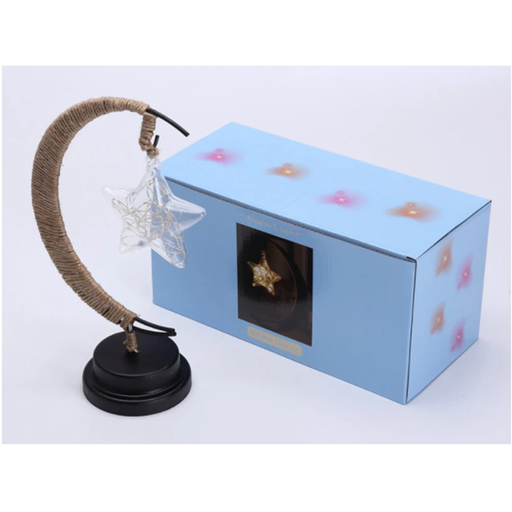 

USB Iron Night Lamp LED Star Moon Shape Charging Energy Saving Light Creative Decor Bedside Children Gift Video