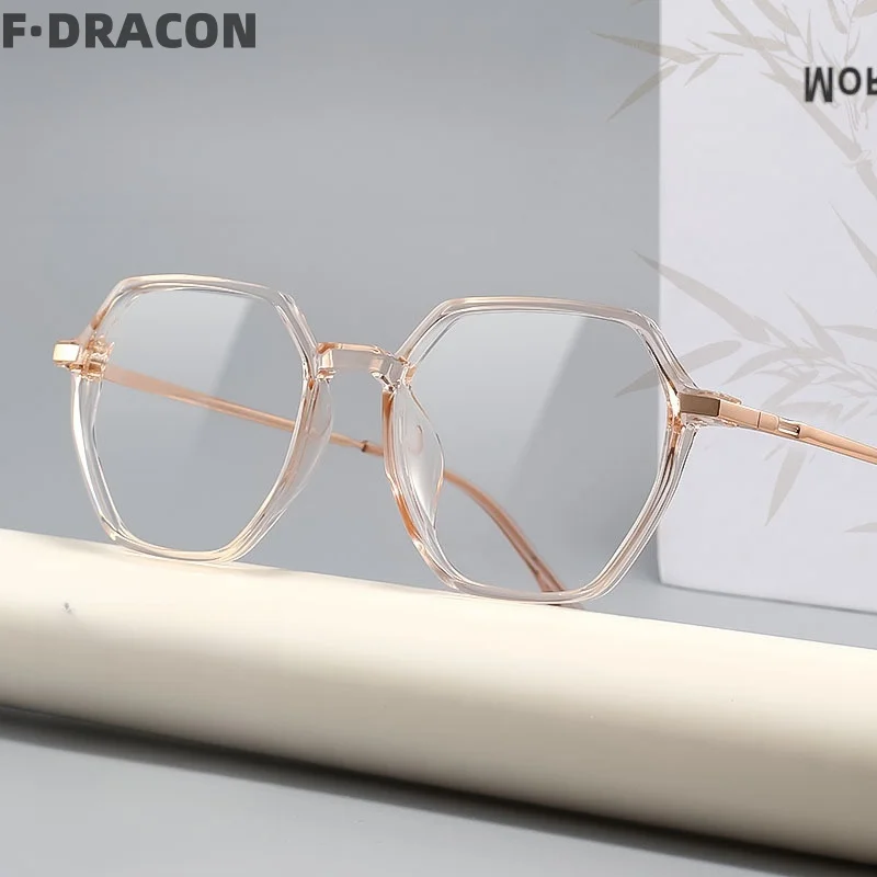 

Ultra Light Retro TR90 Women's Eyeglass Frame Polygonal Integrated Nose Support Optical Prescription Frame For Women 8127