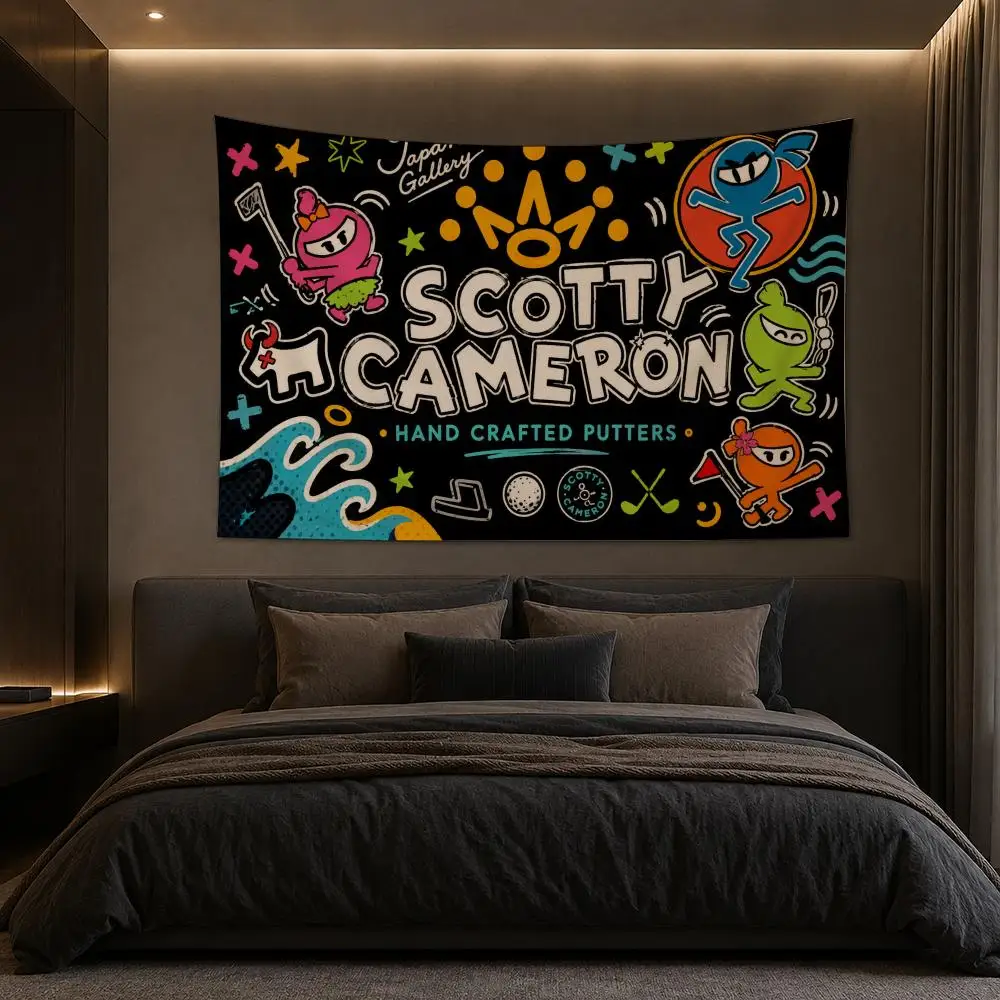 S-Scotty C-Cameron Tapestry Bedroom Living Room Bar Party House Home Dorm Interior Wall Decor Background Banner