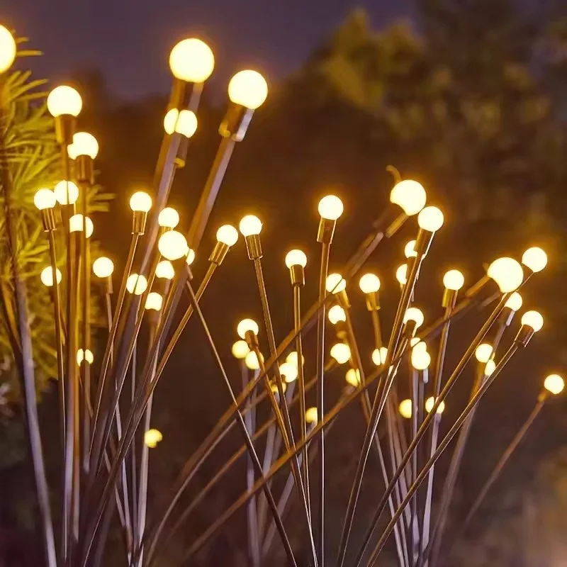 PDQ Outdoor RGB Farblichter LED Solar Gartenlampe Firefly Lichter IP65 Wasserdicht Lebendige schwankende Lichter Weg Terrasse Dekoration 3