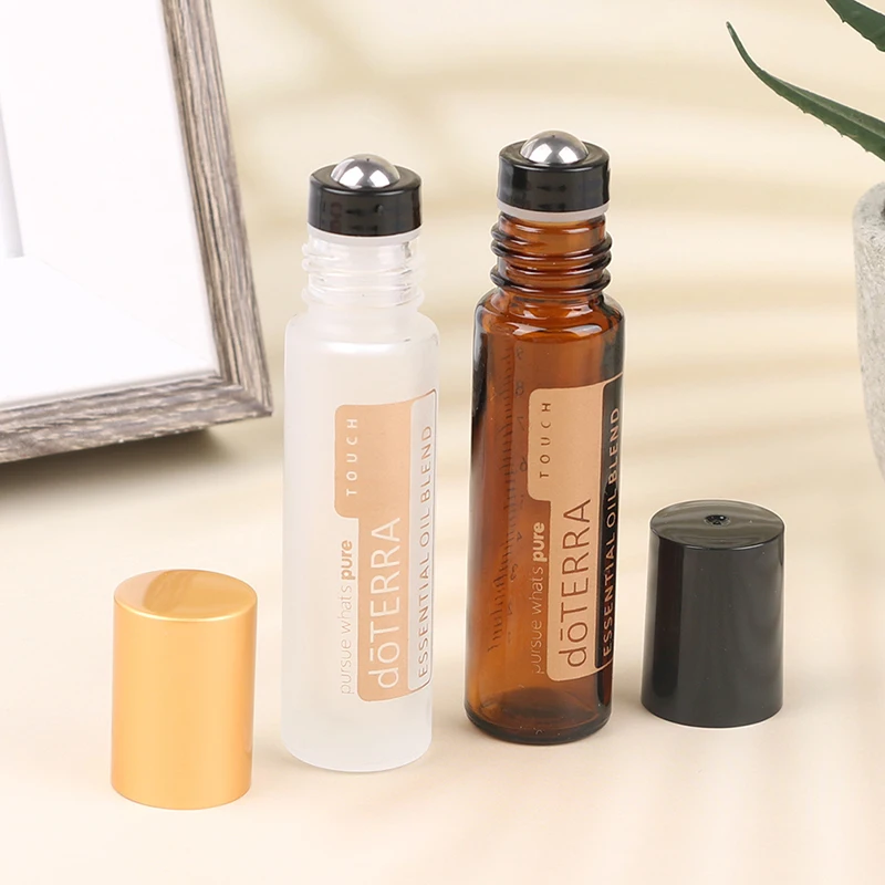 10ml Thick Glass Roll on Bottle Amber Roller Bottle Refillable Essential Oil Roll On Bottle Empty Perfume Bottle