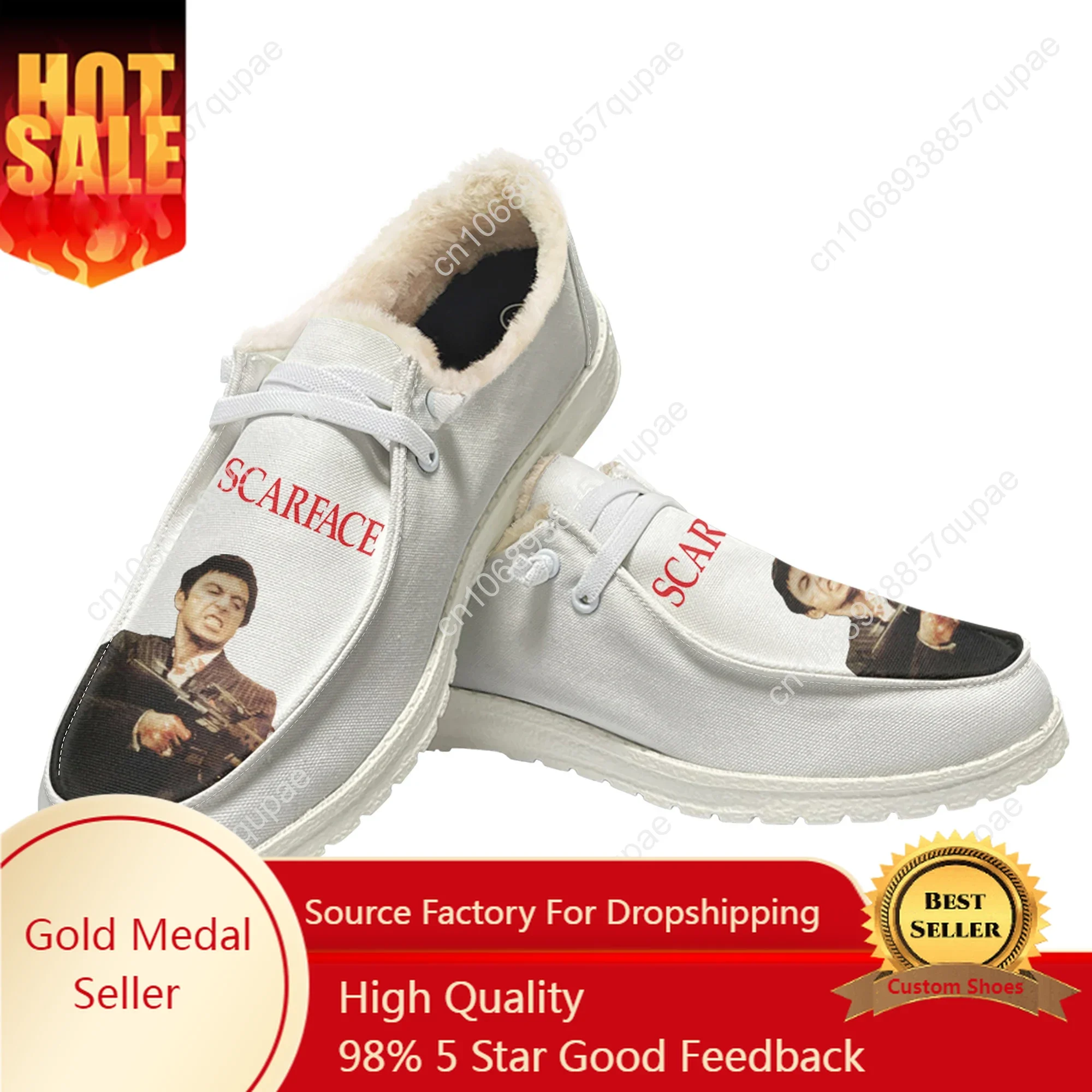 

Scarface Casual Plush Shoes Flat Shoe Al Pacino Men Woman Breathable Casual Outdoor Lightweight Footwear Couple Custom Made Shoe