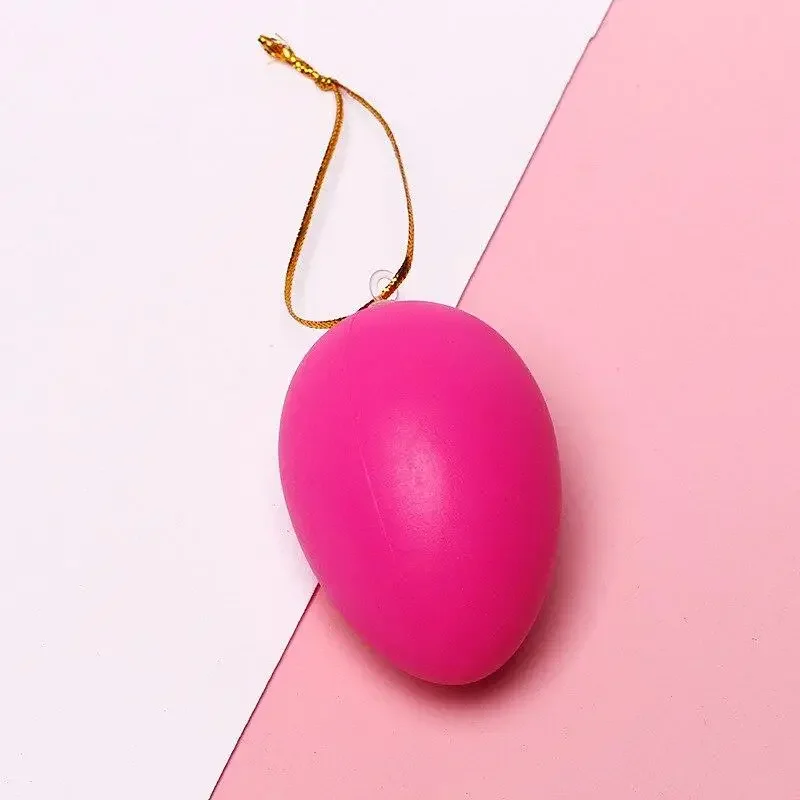 6PCS Children Painting Egg Toy With Rope Gifts Plastic Hanging Easter Arts Crafts DIY Toys Fun Funny Gadgets Kid Birthday Gift