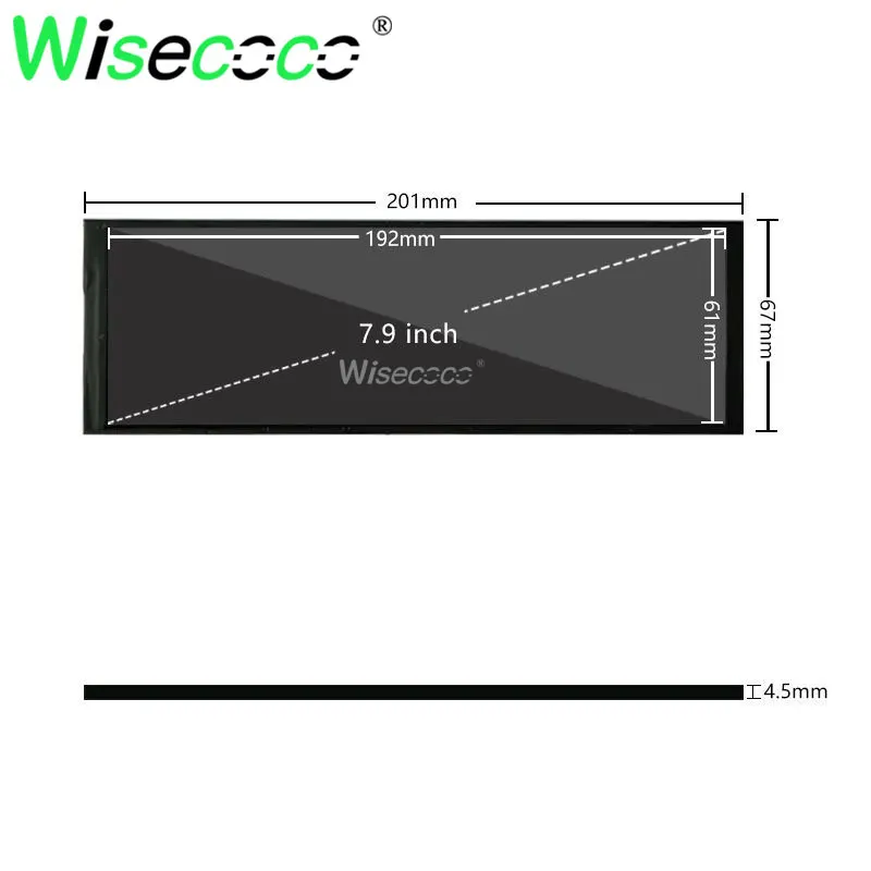 Imagem -02 - Wisecoco Display Lcd Esticado Bar Monitor Raspberry pi Painel de Faixa Longa Mipi Driver Board Aida64 Laptop Monitor 7.84 1280x400