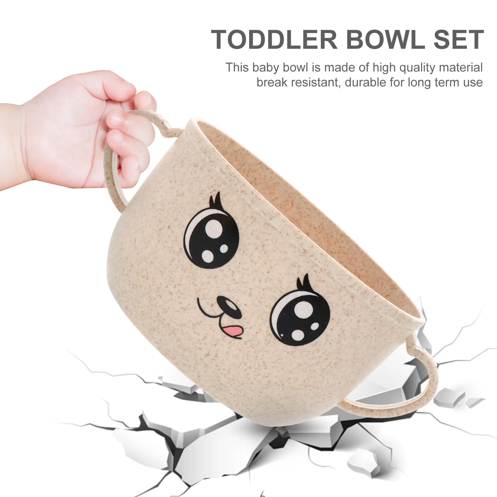 깨지지 않는 아기 그릇 2세트, 뚜껑과 스푼이 있는 유아용 그릇, 친환경 안전한 어린이용 밥/디저트/음식 그릇 세트 (부드러운 식감)