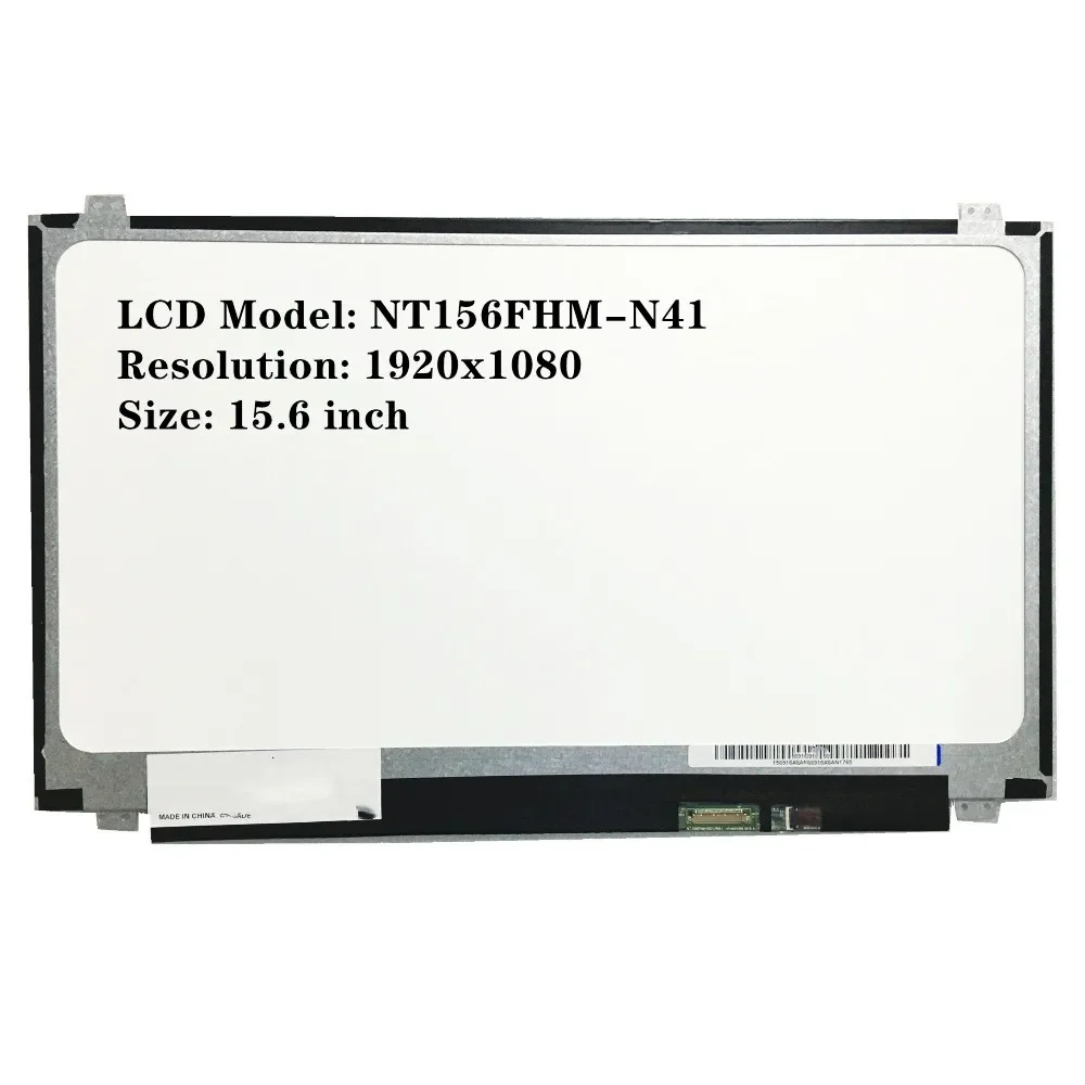 NT156FHM-N41 15.6 inch Panel Replacement FHD LCD LED Screen 1920*1080 EDP 30Pin 262K 45% NTSC 60Hz