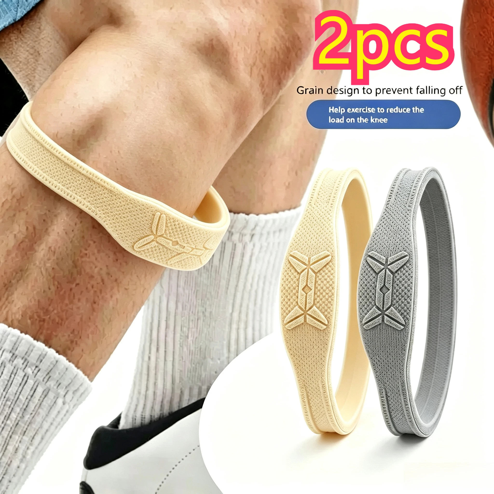 Sport-Kniebandage mit Patella-Unterstützung, Rutschfester Silikon-Knieschutz mit Stoßdämpfung für Basketball, Laufen und Training