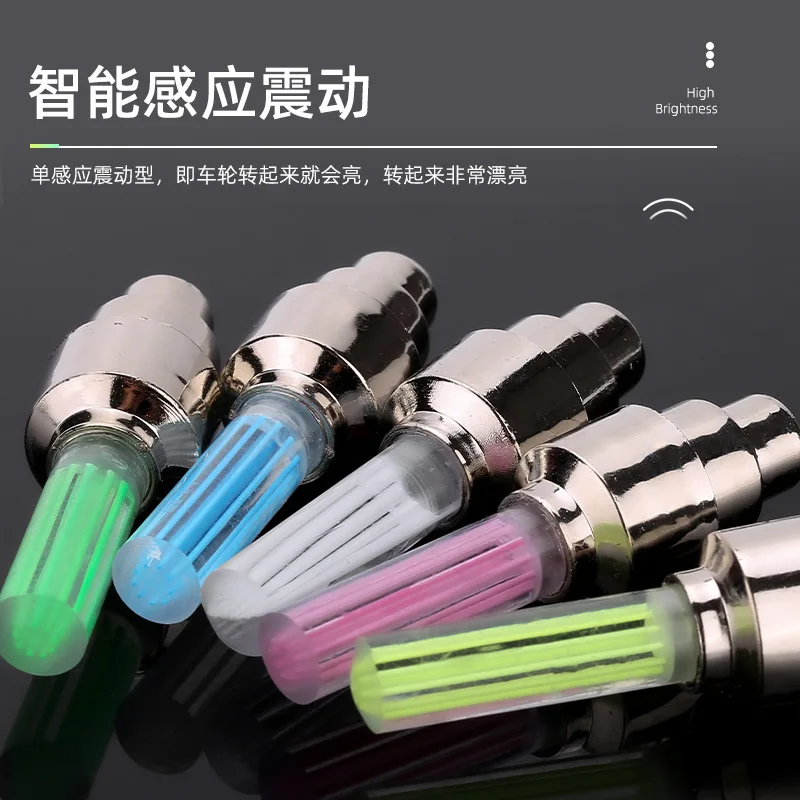 Bicycle Air Valve Light Mountain Bike Air Valve Light Windwheel Bicycle Accessories Fluorescent Rod Type Wheel Tire Light