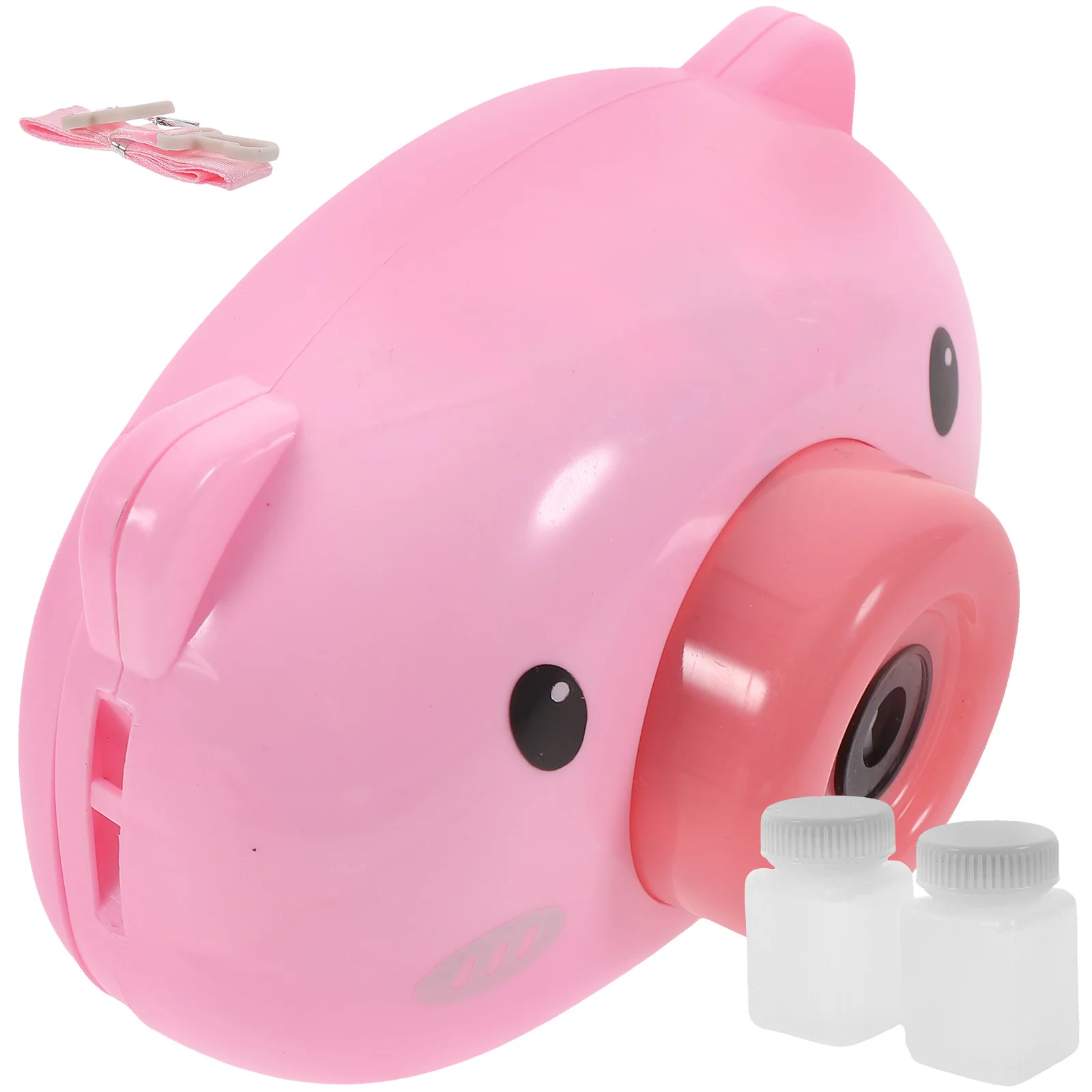 1 Set elektrische Seifenblasenmaschine Kit Cartoon Schwein geformt Abs Material rosa für Kinder Mädchen Freunde Familie im Freien