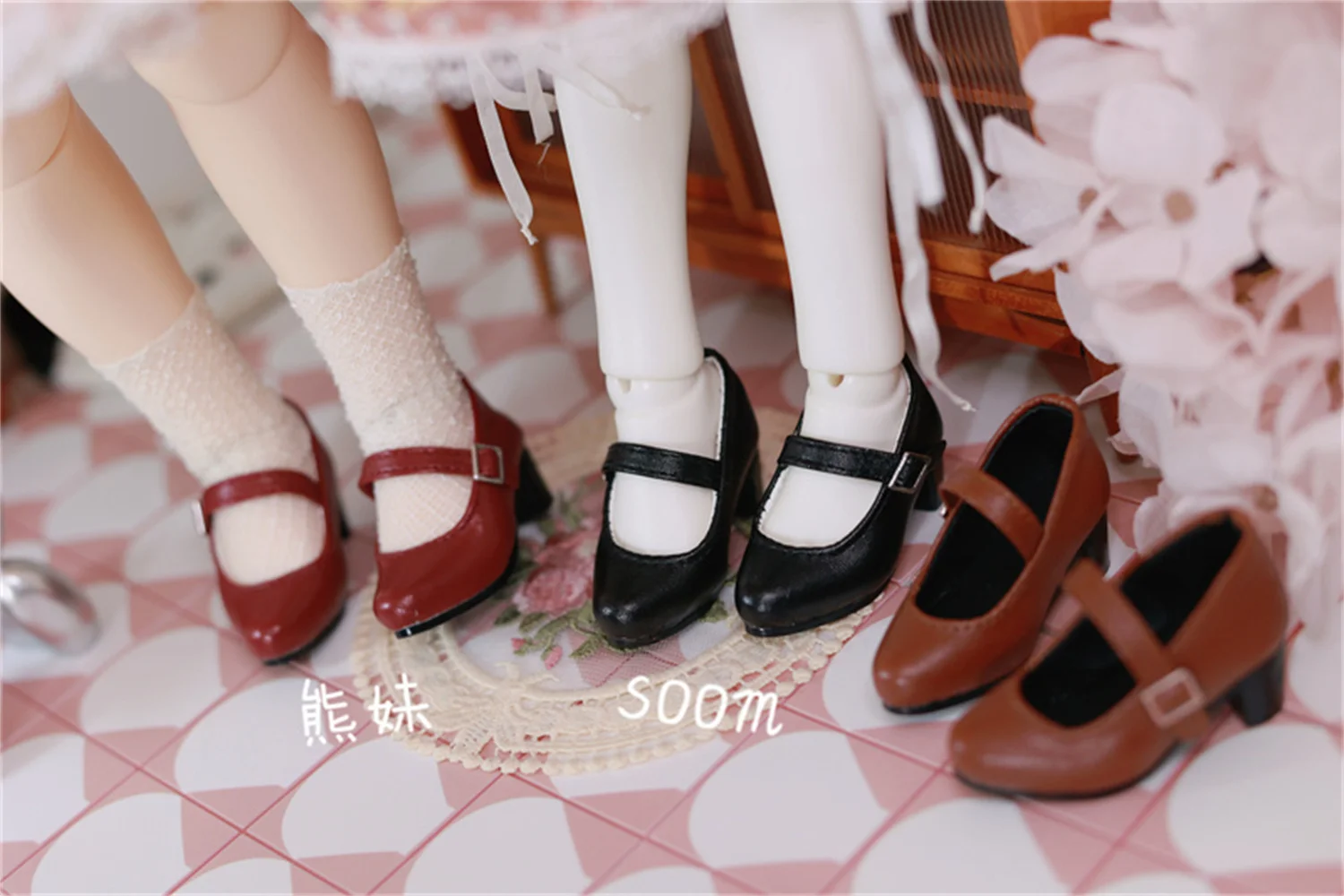 BJD SD Shoes 1/4 girls three color high heels BJD accessories